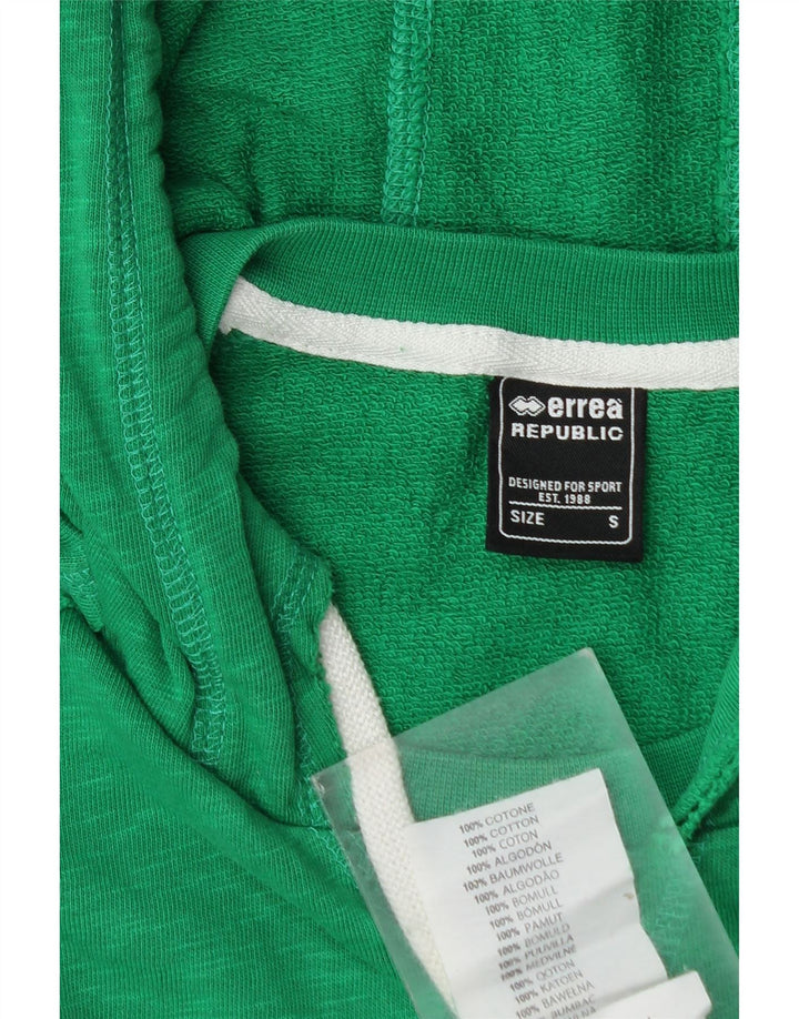 Errea Pull à capuche graphique pour homme en coton vert petit