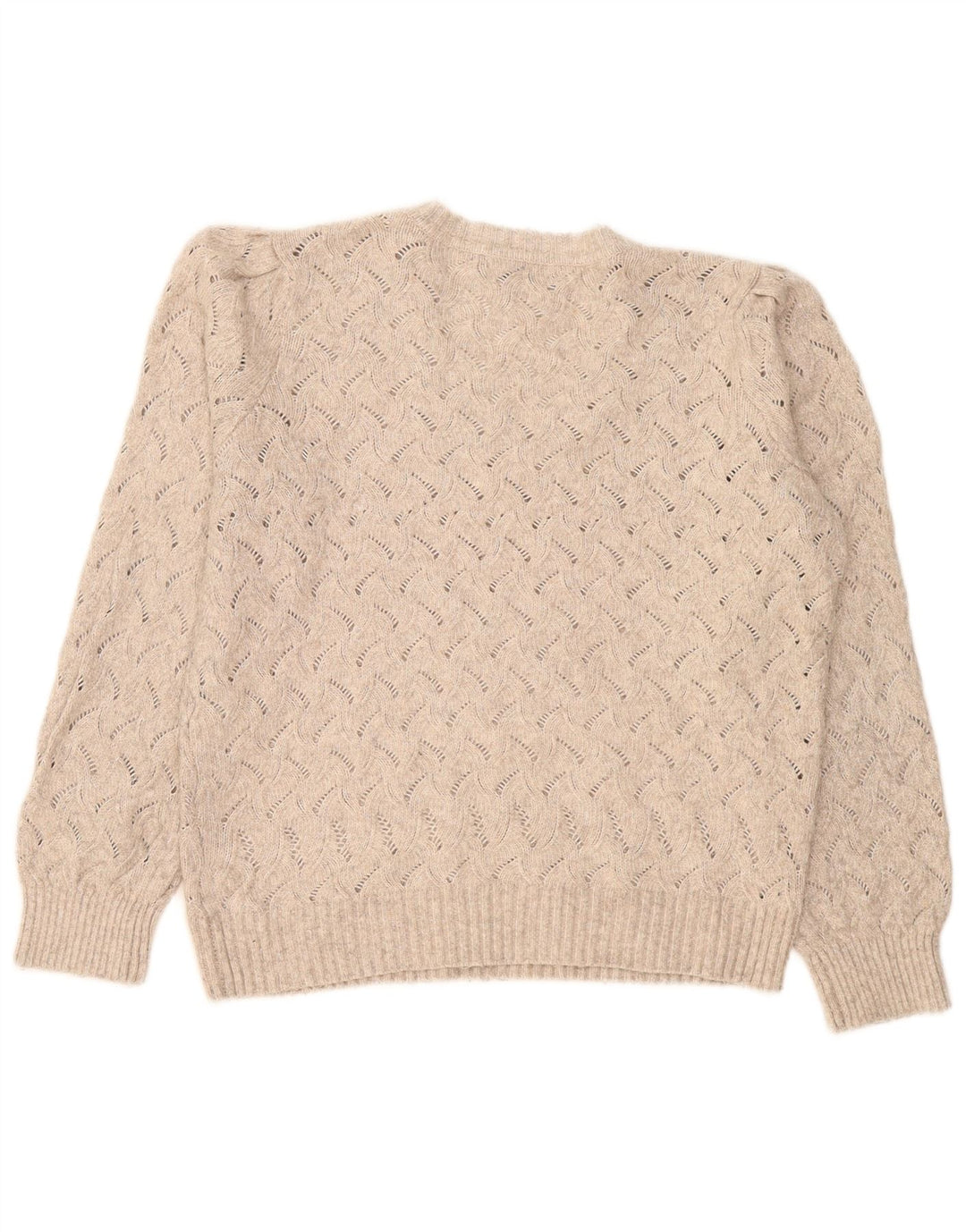 Marks & Spencer Pull surdimensionné à col en V pour femme UK 14 Beige moyen