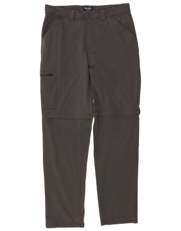 Mountain Warehouse Pantalon cargo droit pour homme W32 L32 Gris Polyester