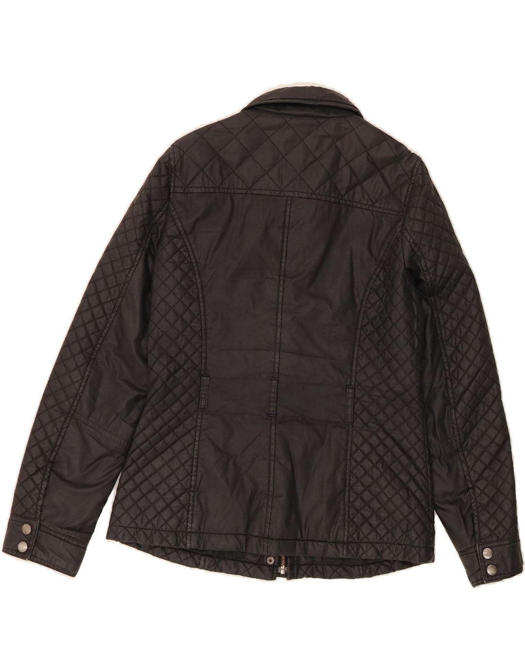 OASIS Womens Quilted Jacket UK 12 Medium Black Cotton Vintage Oasis and Second-Hand Oasis from Messina Hembry 