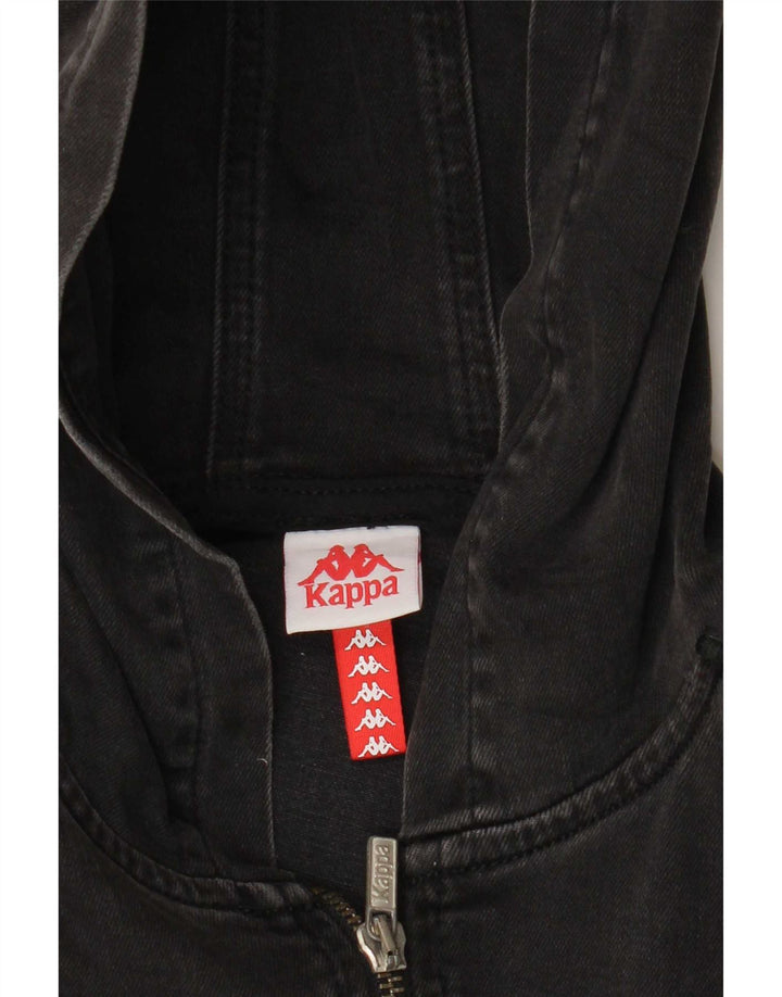 Kappa Veste en jean à capuche graphique pour garçon 7-8 ans Gris
