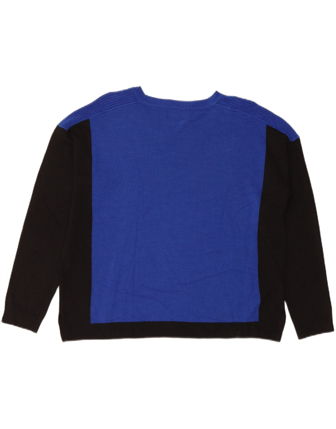 MARKS & SPENCER Womens Boat Neck Jumper Sweater UK 14 Large  Blue Vintage Marks & Spencer and Second-Hand Marks & Spencer from Messina Hembry 