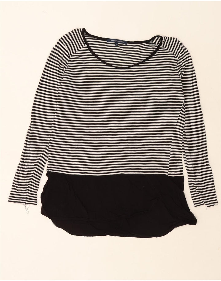 French Connection Tunique pour femme UK 46 Grand coton rayé blanc