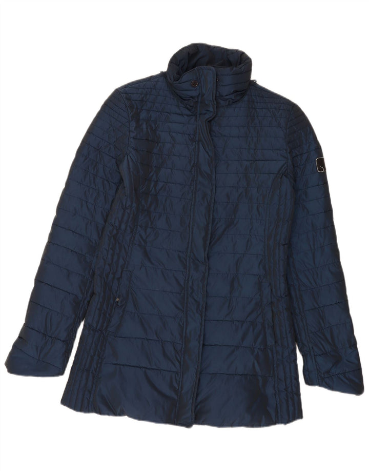 Armani Jeans Manteau rembourré pour femme EU 42 Large Bleu Marine Polyester