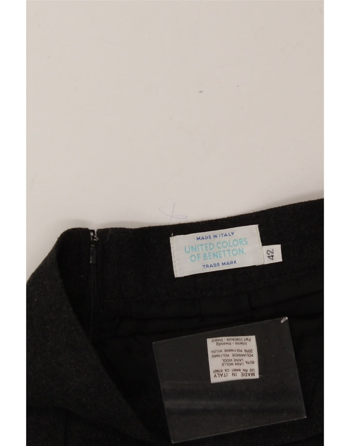 BENETTON Womens Pencil Skirt IT 42 Medium W26  Grey Wool Vintage Benetton and Second-Hand Benetton from Messina Hembry 