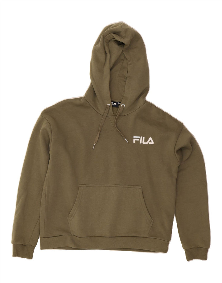 FILA Mens Hoodie Jumper XS Khaki Polyester Vintage Fila and Second-Hand Fila from Messina Hembry 