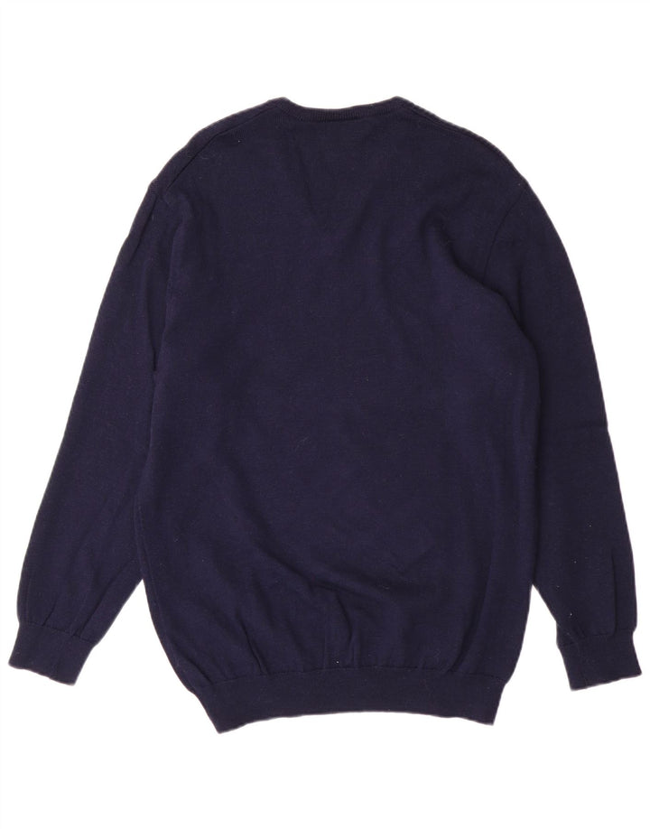 Lacoste Pull col V pour homme Taille 4 Laine bleu marine moyen