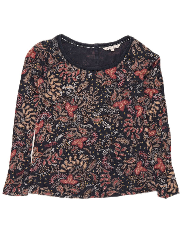 Fat Face Chemisier à manches longues pour femme UK 10 Petit bleu marine en coton cachemire