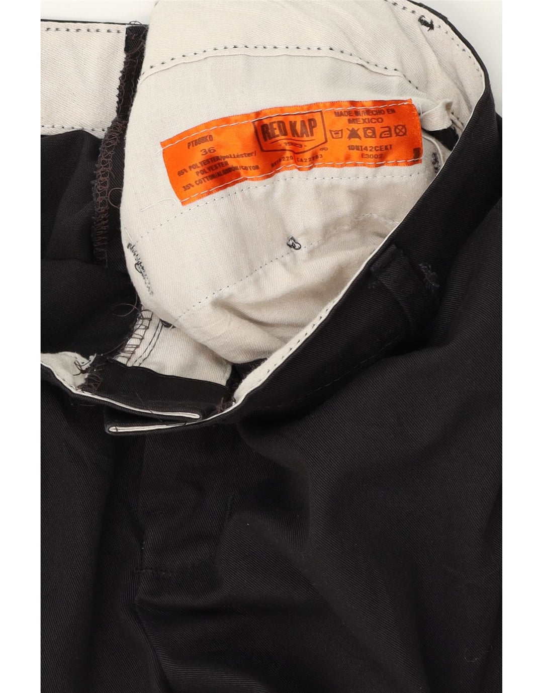 RED KAP Mens Straight Cargo Trousers W36 L29  Black Polyester Vintage Red Kap and Second-Hand Red Kap from Messina Hembry 