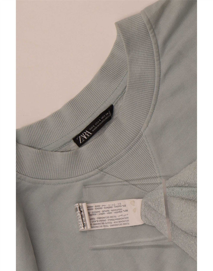 Zara Homme Sweatshirt Jumper Large Bleu Coton