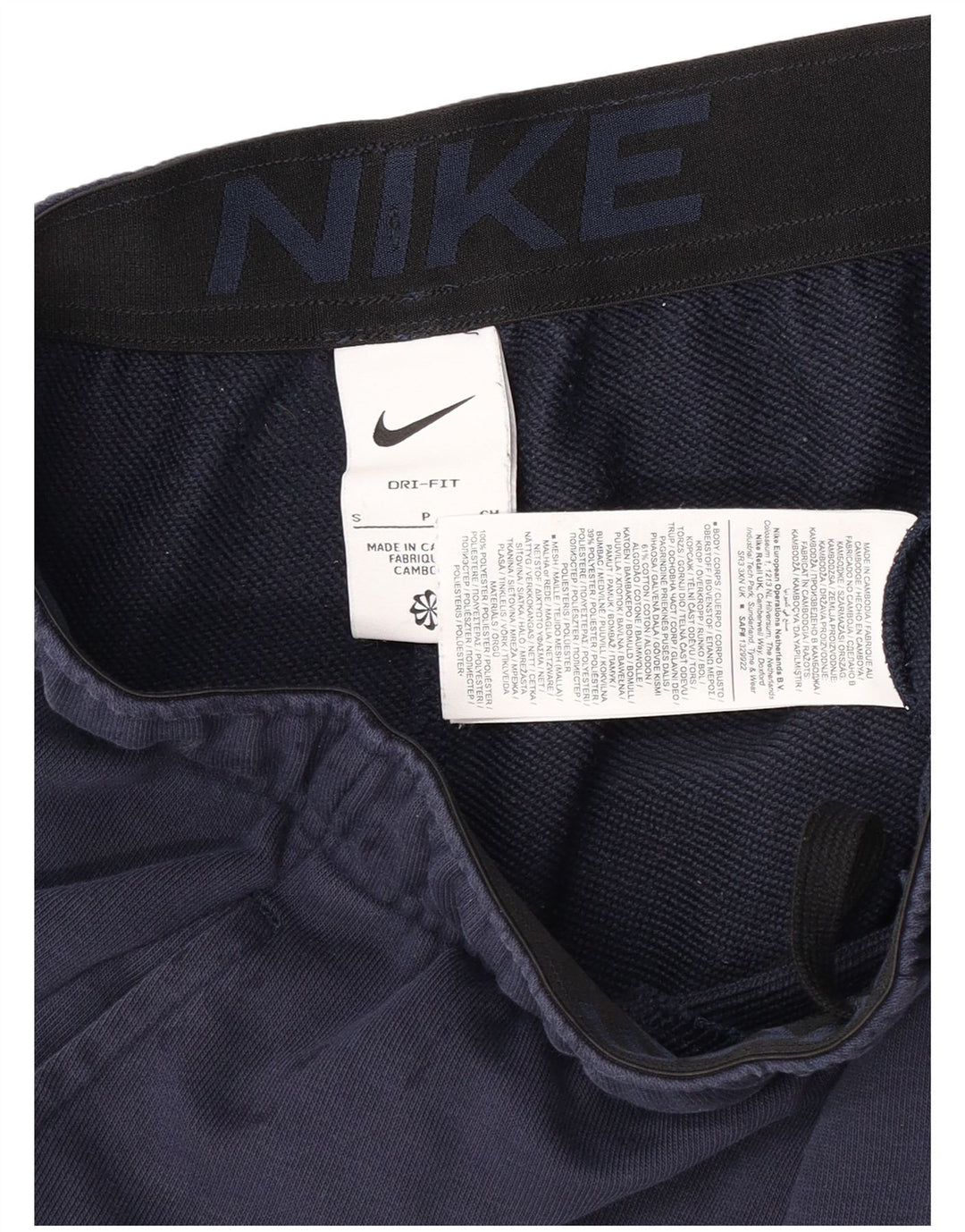 Nike Short de sport Dri Fit pour homme en coton bleu marine Taille S