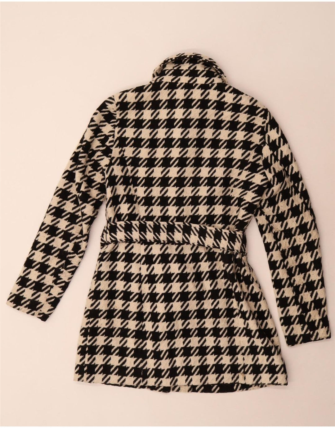 Guess Manteau Femme UK 10 Petit Noir Pied-de-Poule Polyester