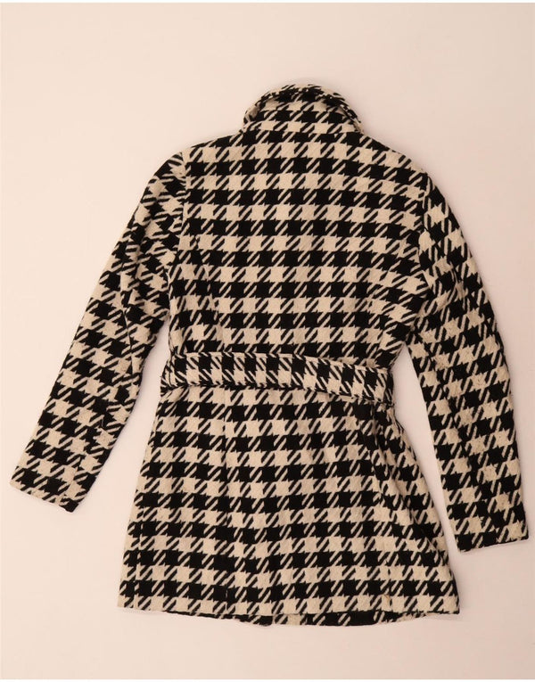 Guess Manteau Femme UK 10 Petit Noir Pied-de-Poule Polyester