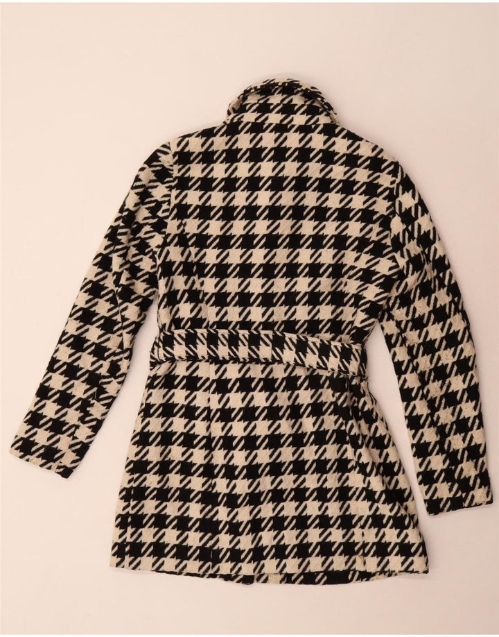 Guess Manteau Femme UK 10 Petit Noir Pied-de-Poule Polyester