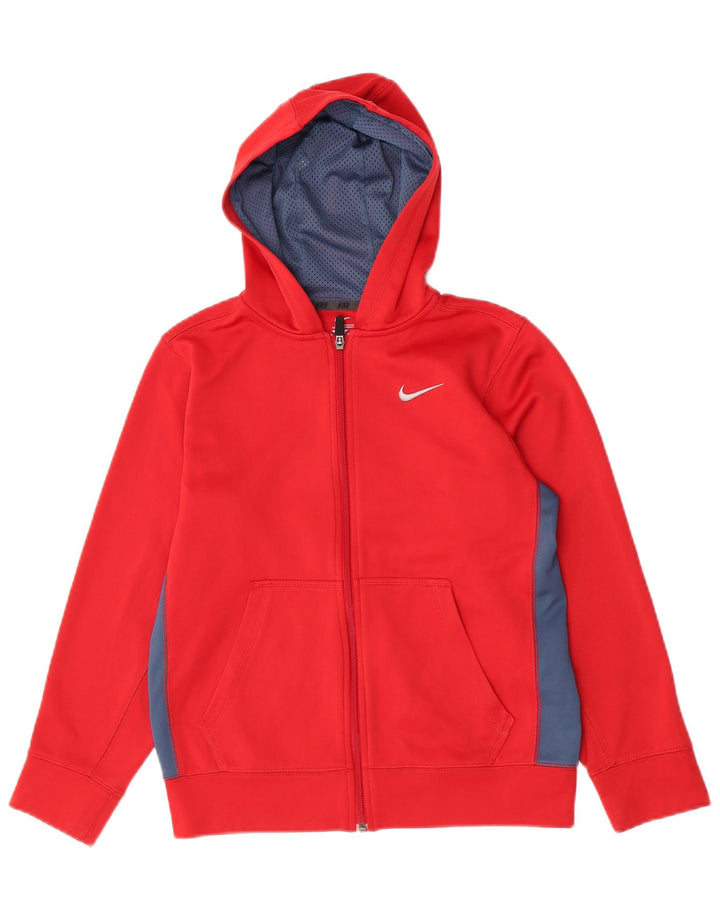 Nike Pull à capuche zippé pour garçon 12-13 ans Grand Rouge Colorblock Polyester