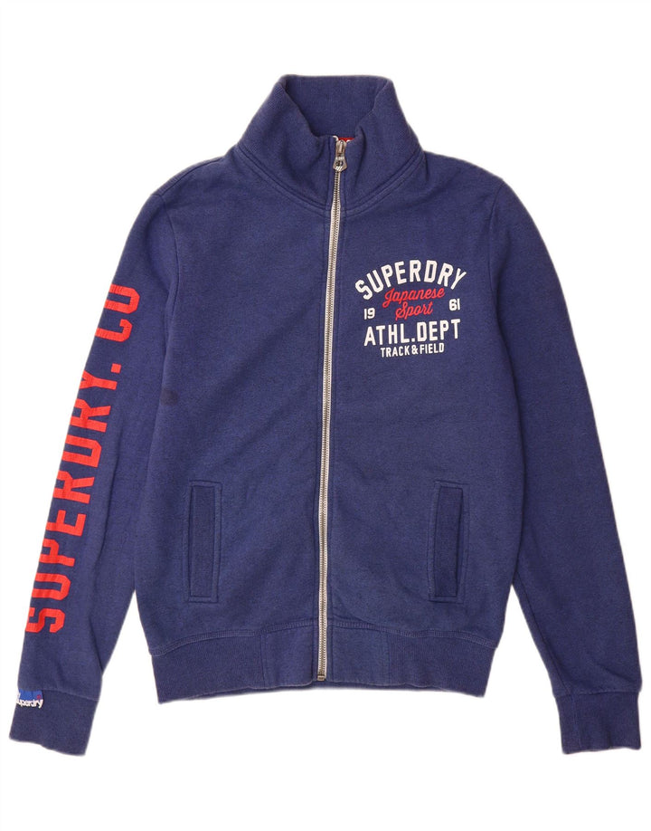 Superdry Veste de Survêtement Graphique Homme Bleu Marine Moyen Coton