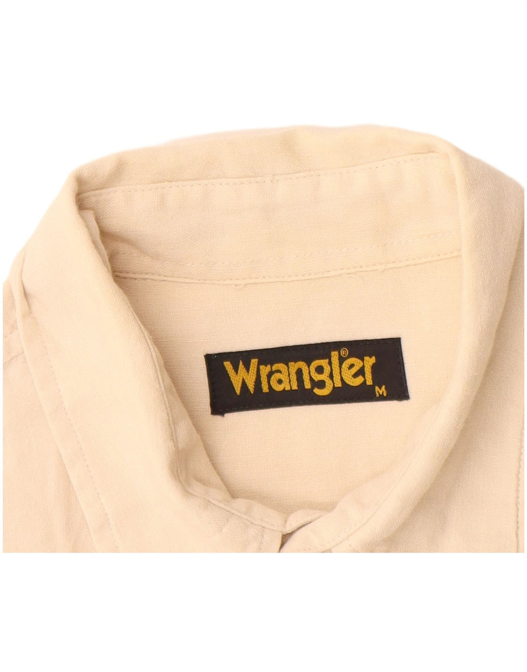 Wrangler Chemise à Manches Courtes Homme Lin Beige Moyen