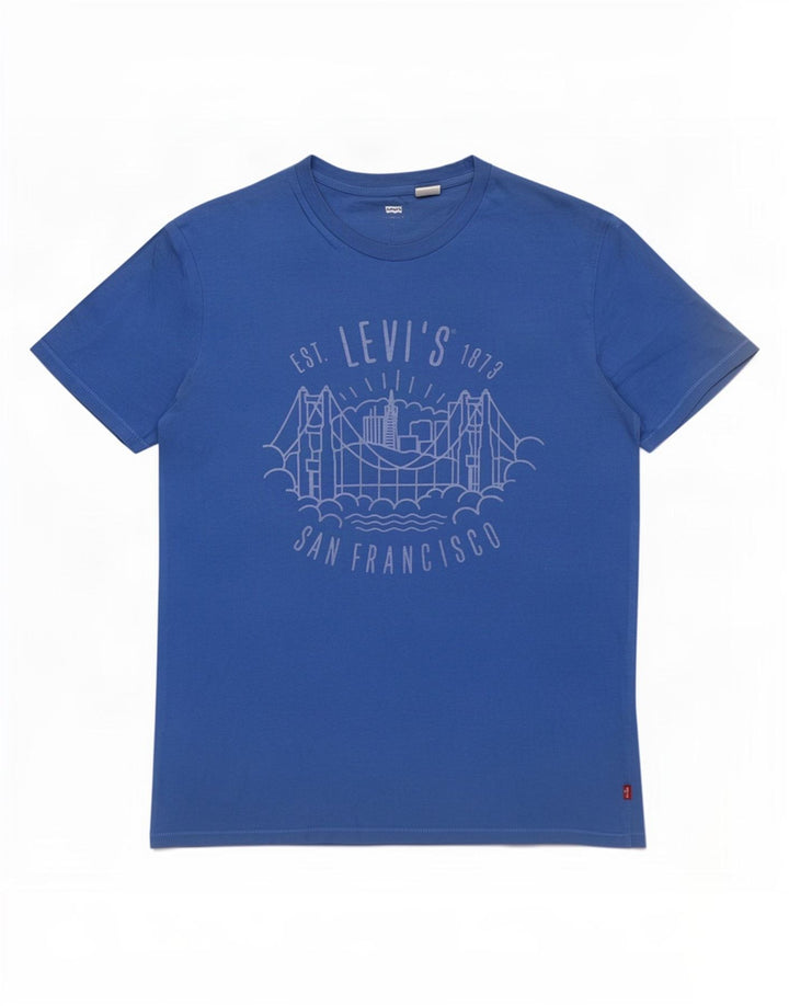 Levi's Tee-Shirt Graphique Homme Bleu Moyen Coton