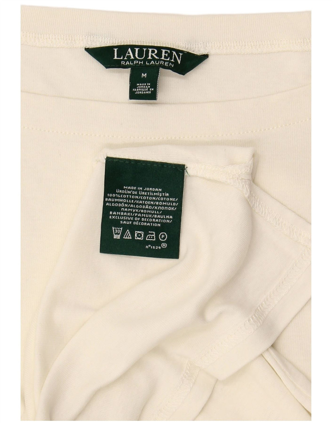 RALPH LAUREN T-Shirt Femme Top UK 12 Coton Blanc Moyen