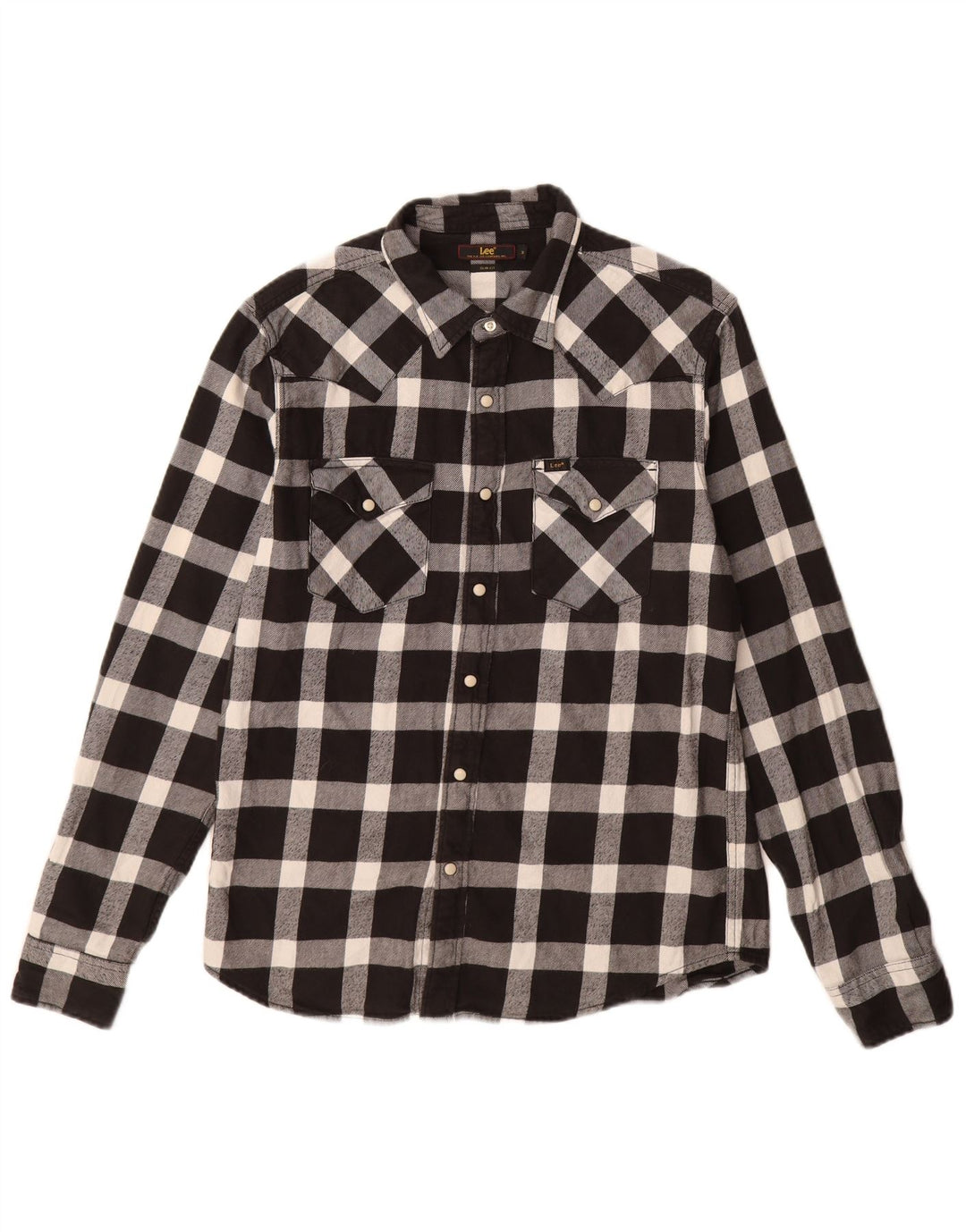 LEE Chemise Slim Fit en Flanelle pour Homme en Coton à Carreaux Noir Moyen