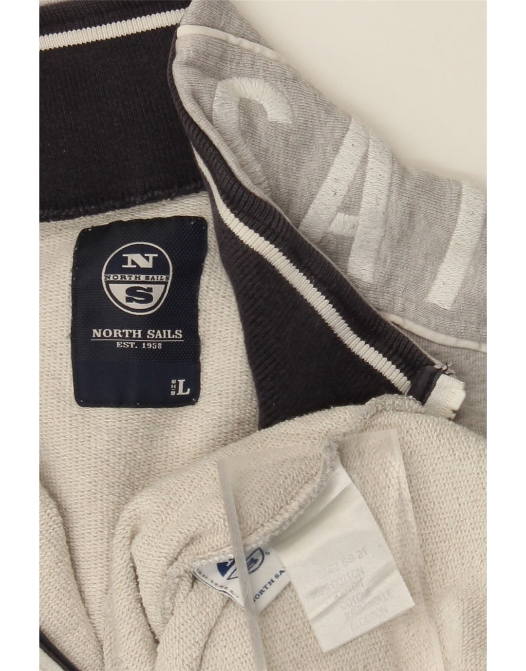 NORTH SAILS Veste de survêtement graphique pour homme en coton gris Taille L