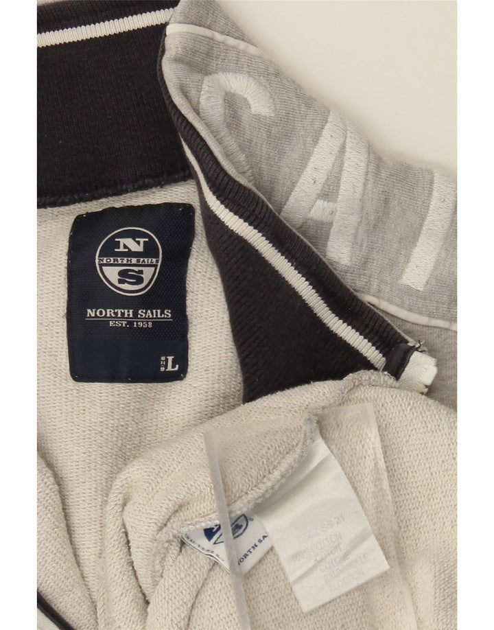 NORTH SAILS Veste de survêtement graphique pour homme en coton gris Taille L