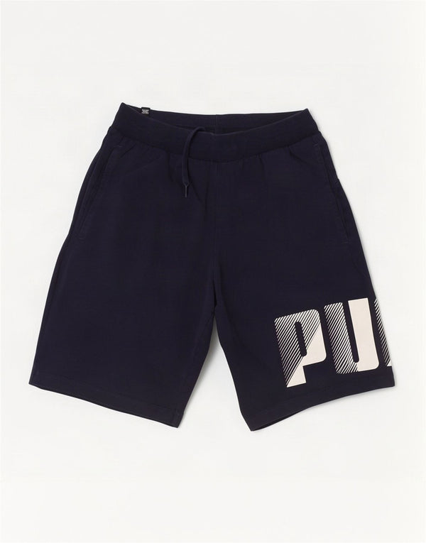 Puma Short de Sport Graphique Homme Petit Bleu Marine Coton