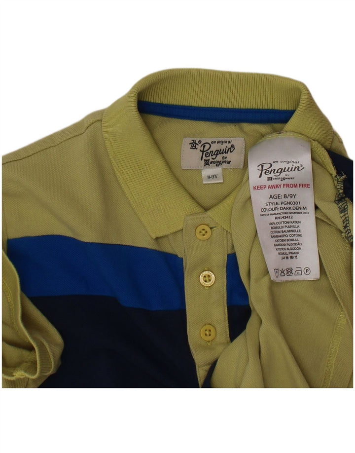 PENGUIN Polo Garçon 8-9 ans Vert Colorblock Coton