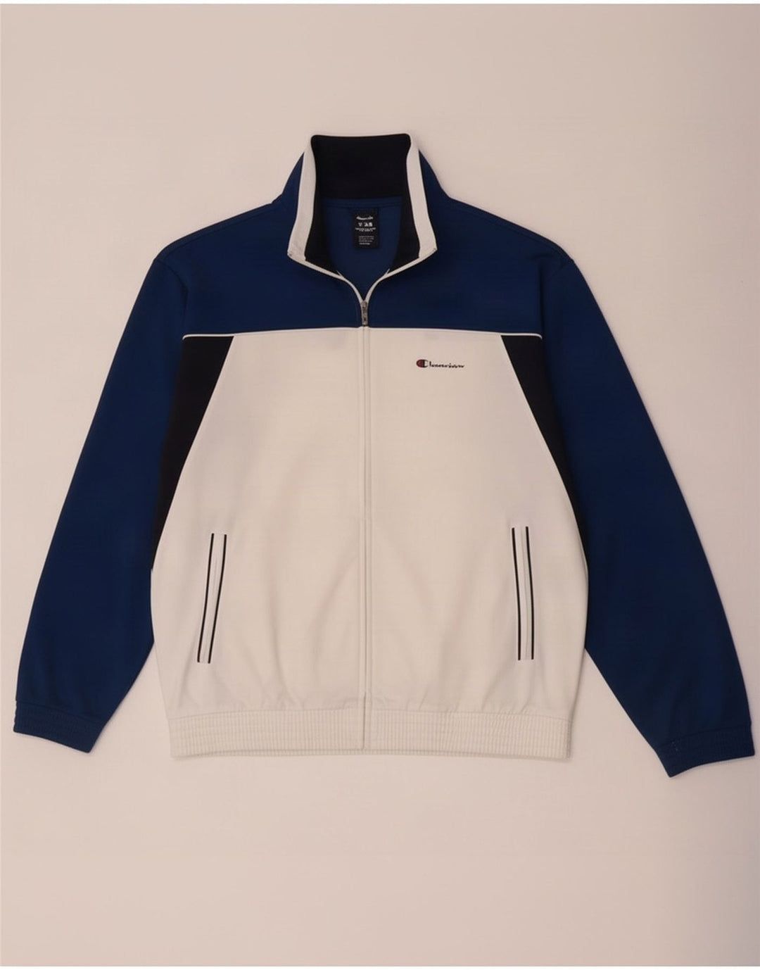 Champion Veste de Survêtement Homme Blanc Moyen Polyester Colorblock