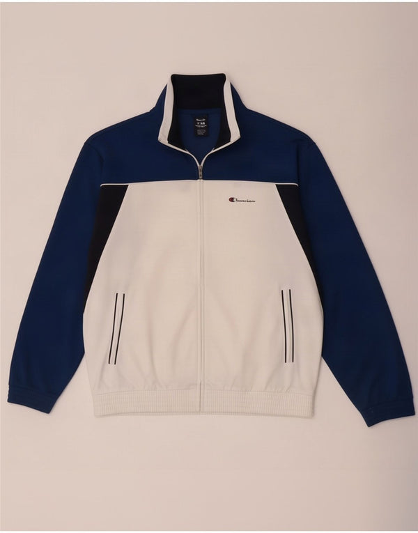 Champion Veste de Survêtement Homme Blanc Moyen Polyester Colorblock