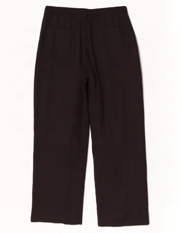 Zara Pantalon Chino Taille Haute Jambe Large Femme XL W32 L31 Noir Lyocell