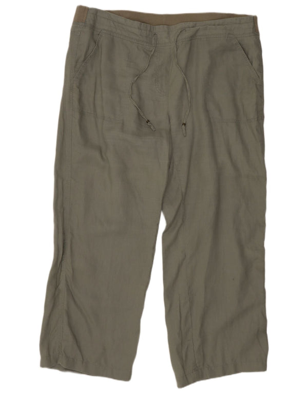 Marks & Spencer Pantalon décontracté coupe ample pour femme UK 16 Large W38 L27 Kaki