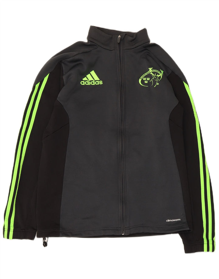 Adidas Munster Rugby Survêtement Top Veste pour femme UK 14 Gris moyen