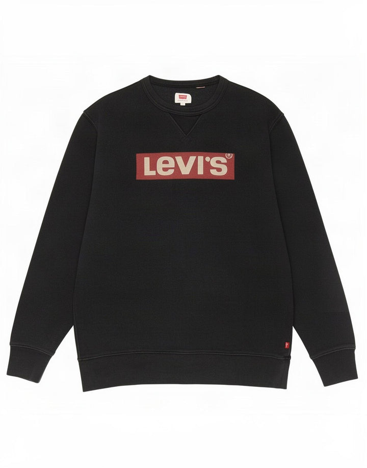 Levi's Graphic Sweatshirt Jumper Large Homme Noir Coton