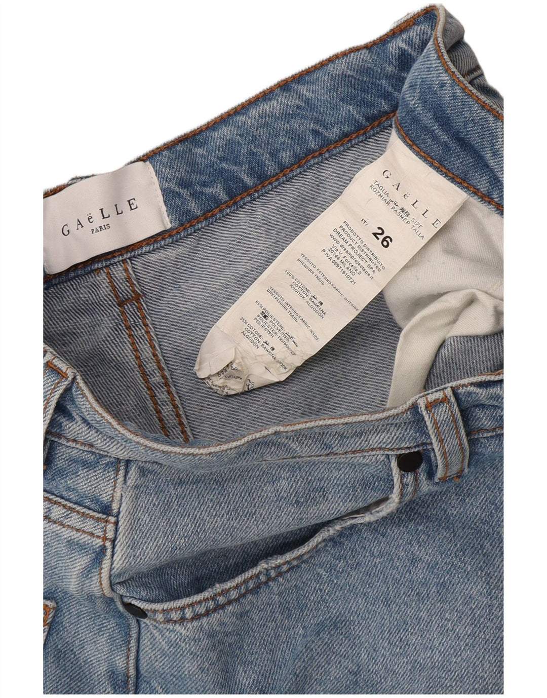 Gaelle Femme Jupe-short en jean W26 Petit Bleu Coton