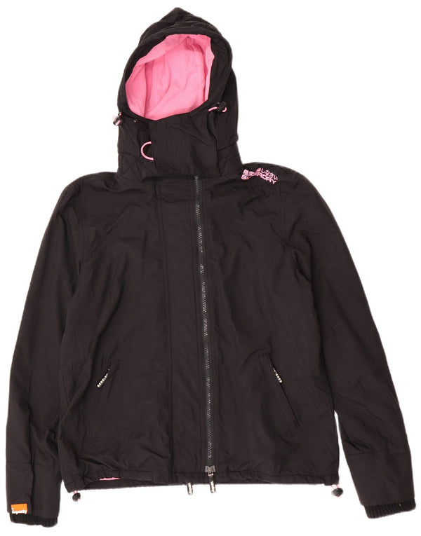 Superdry Veste coupe-vent à capuche The Windcheater pour femme UK 18 XL Noir