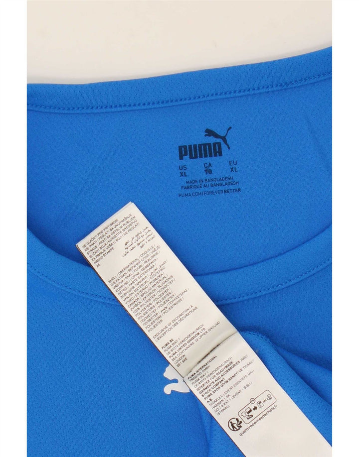 Puma T-Shirt Top XL Homme Bleu Colorblock Polyester