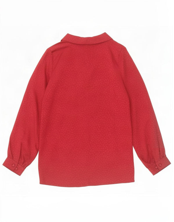 Chemisier chemise femme vintage UK 14 rouge moyen tacheté