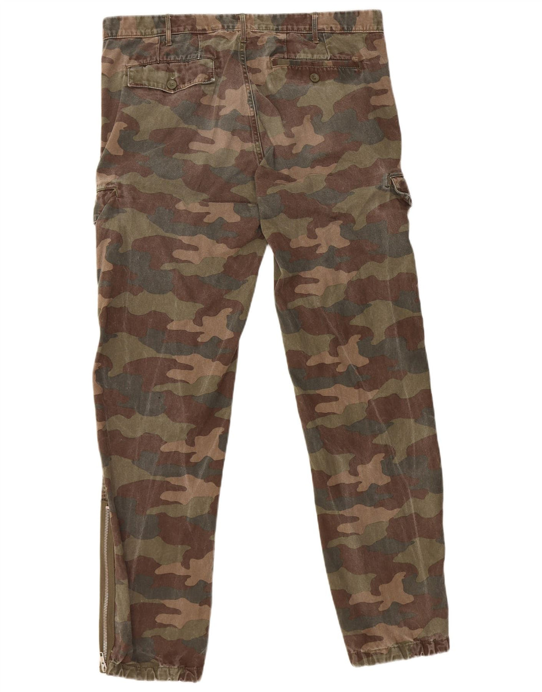 BENETTON Pantalon cargo de jogging pour homme IT 50 Large W36 L32 Kaki Camouflage