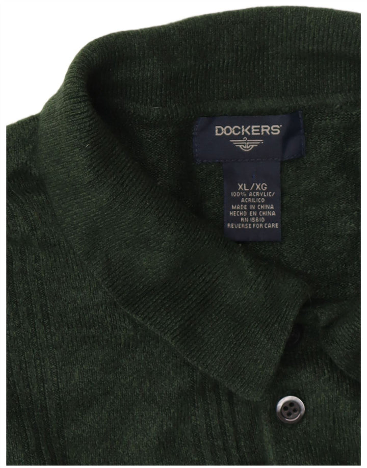 DOCKERS Pull Col Polo Homme XL Vert Acrylique