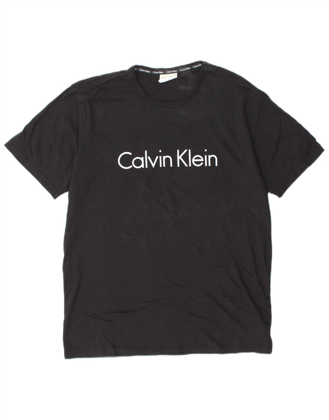 CALVIN KLEIN T-Shirt Graphique Homme Noir Moyen Coton