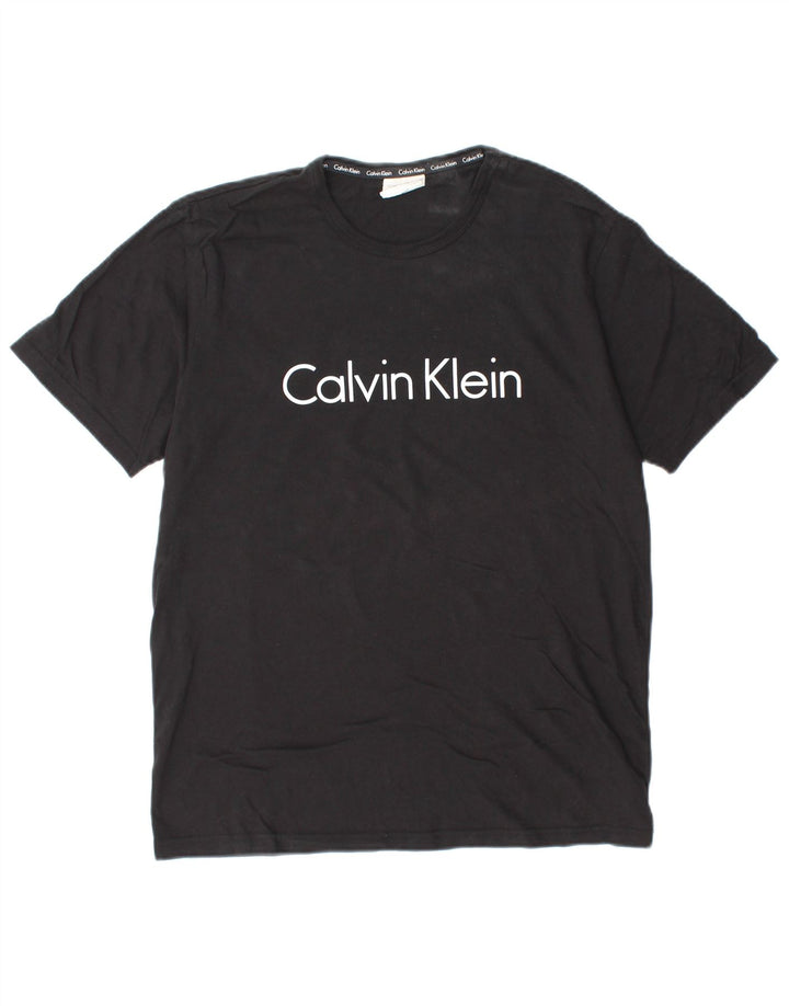 CALVIN KLEIN T-Shirt Graphique Homme Noir Moyen Coton