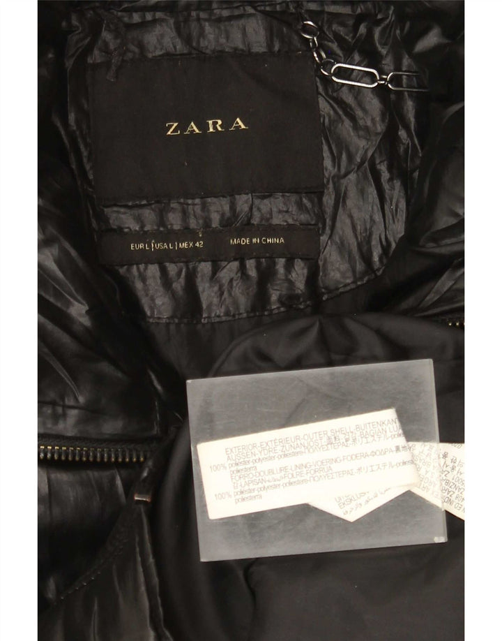 Zara Veste matelassée pour homme UK 40 Large Noir Polyester