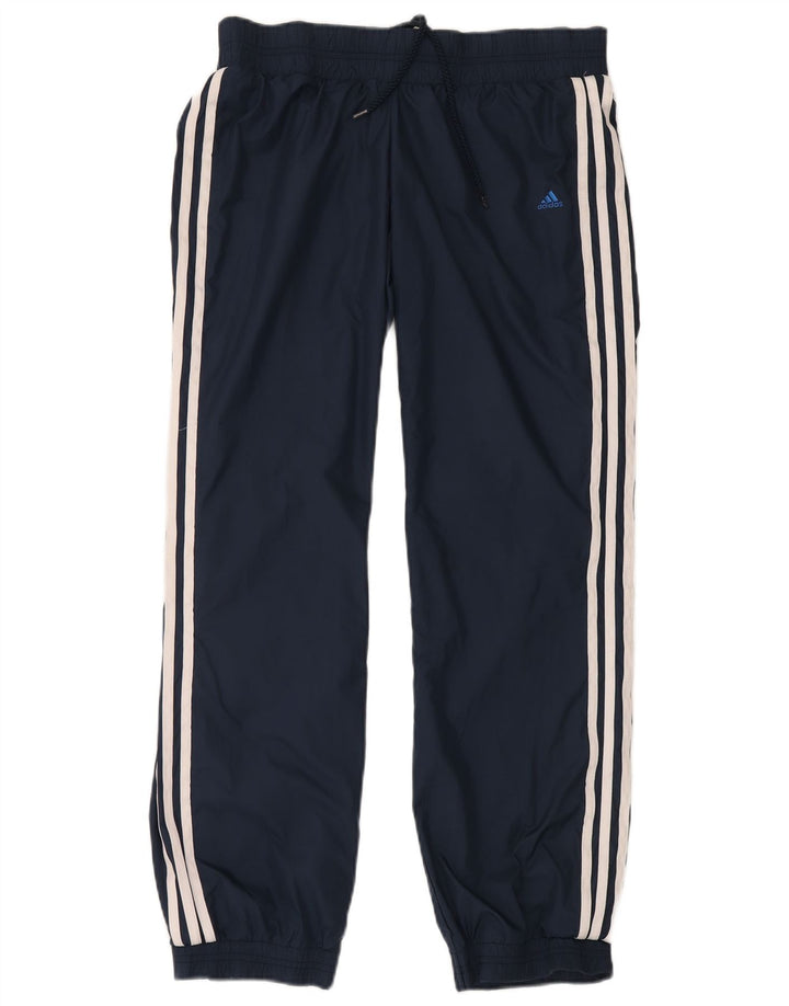 ADIDAS Pantalon de survêtement pour femme Joggers UK 10 Small Bleu Marine Polyamide