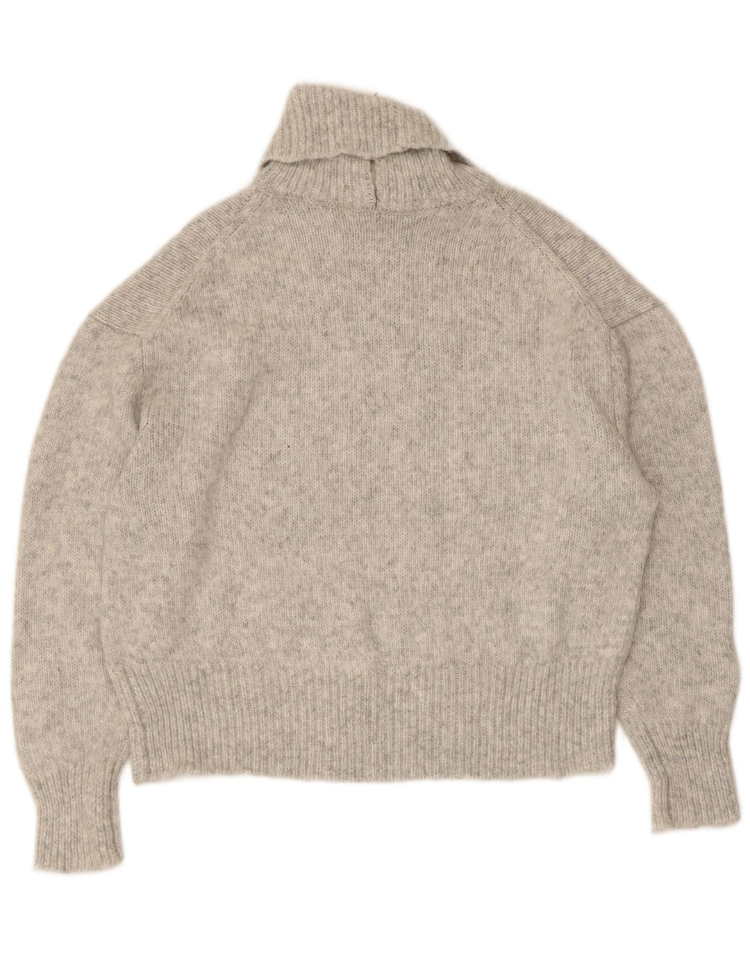 Zara Pull surdimensionné à col roulé pour femme UK 10 Petit Acrylique Gris