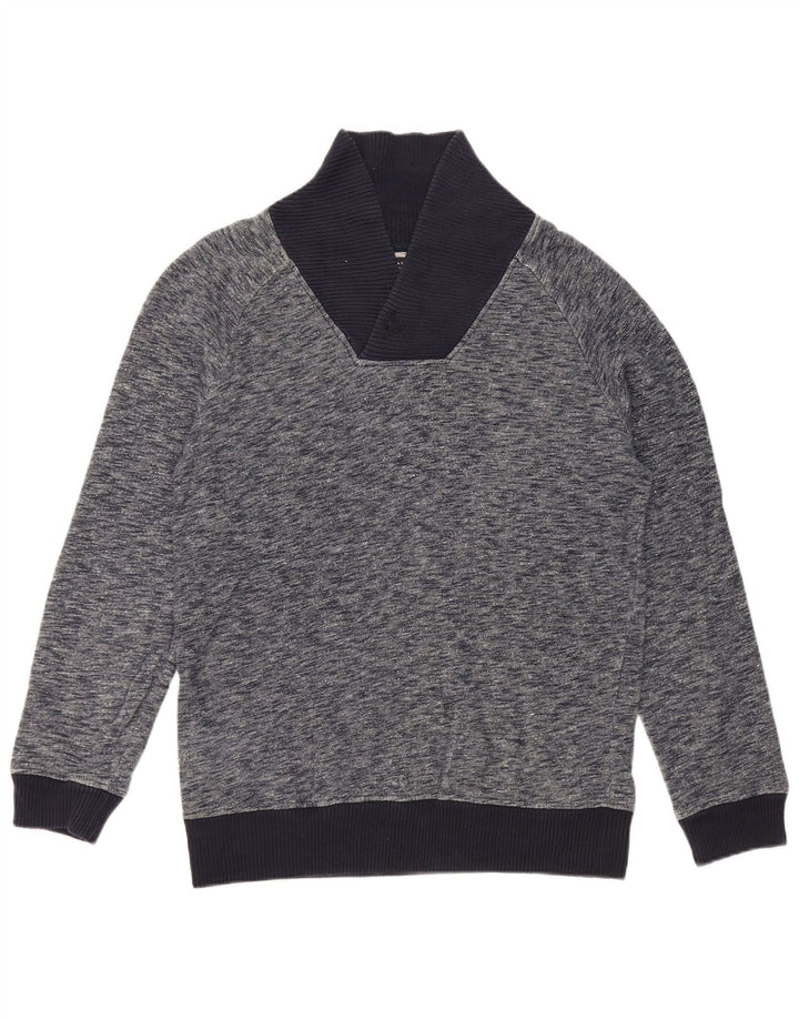 Zara Homme Sweatshirt Jumper Large Bleu Marine Moucheté