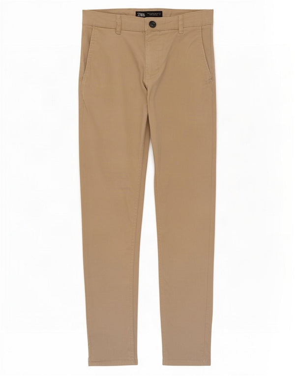 Zara Pantalon Chino Slim Homme EU 38 Small W30 L30 Beige