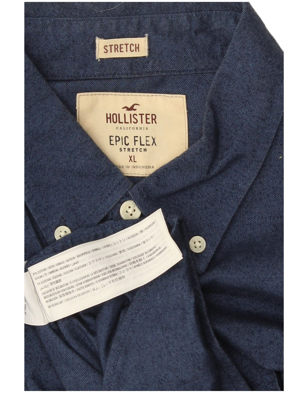 Hollister Chemise Homme XL Bleu Coton