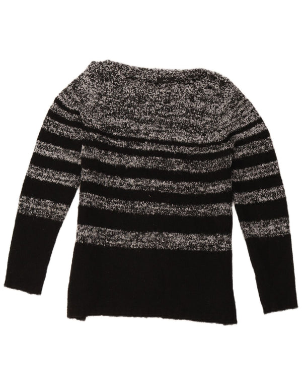 M&Co Pull col bateau pour femme UK 12 Acrylique rayé noir moyen