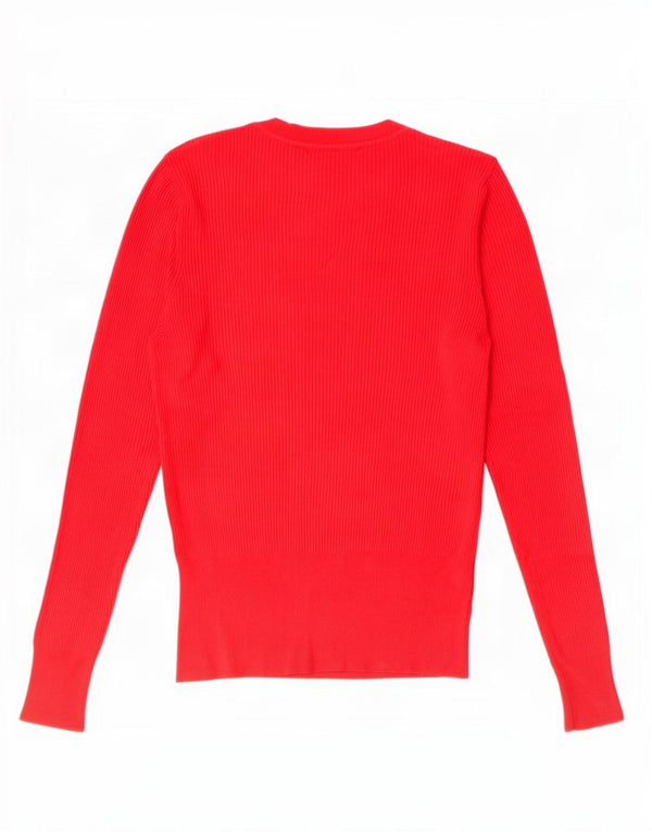Marks & Spencer Pull ras du cou pour femme UK 14 Large Rouge Viscose